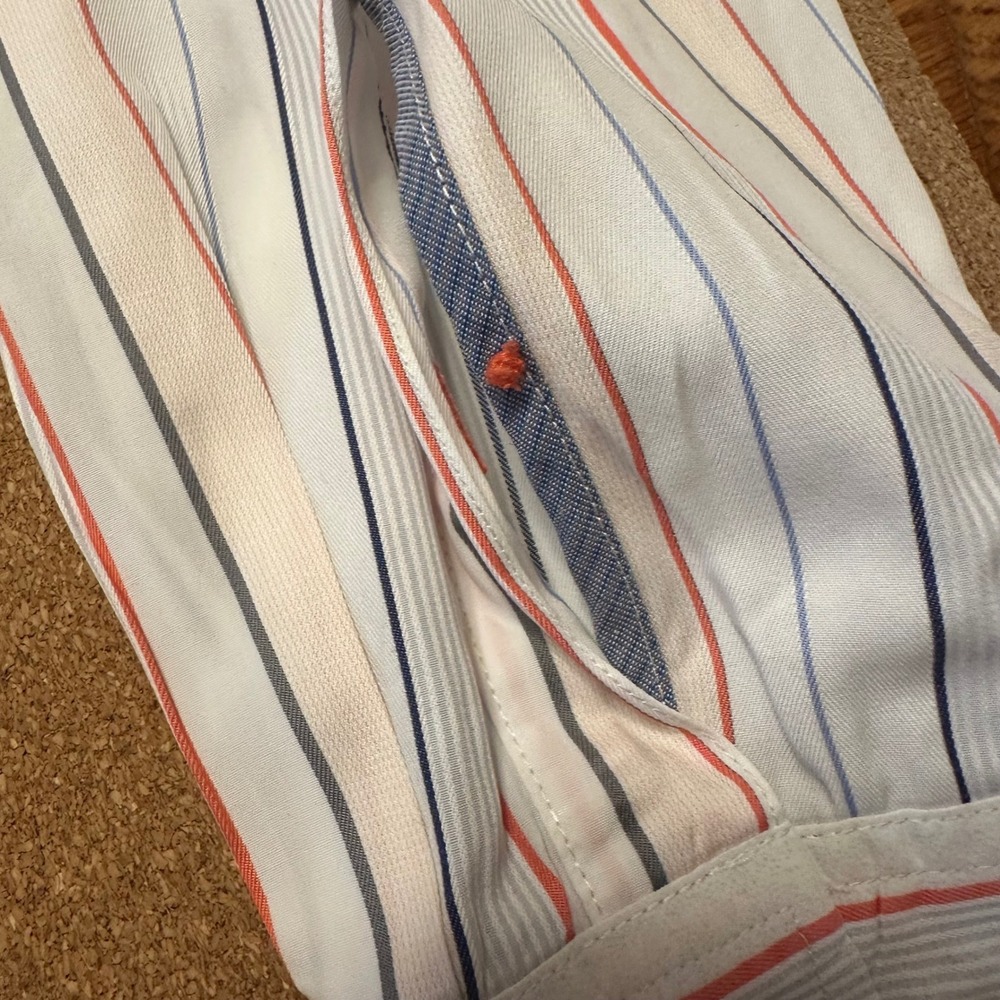 Tommy Bahama Button Down Shirt Mens Large White Stripe Long Sleeve Cotton Casual - Picture 4 of 8